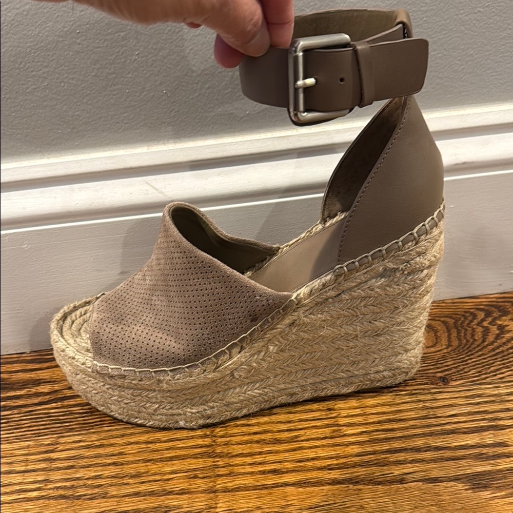 Espadrille Wedge Sandals - Taupe
